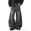 JYL Women's Straight Jeans Cross-Border Plus-Size American Vibe High-Waist Denim
