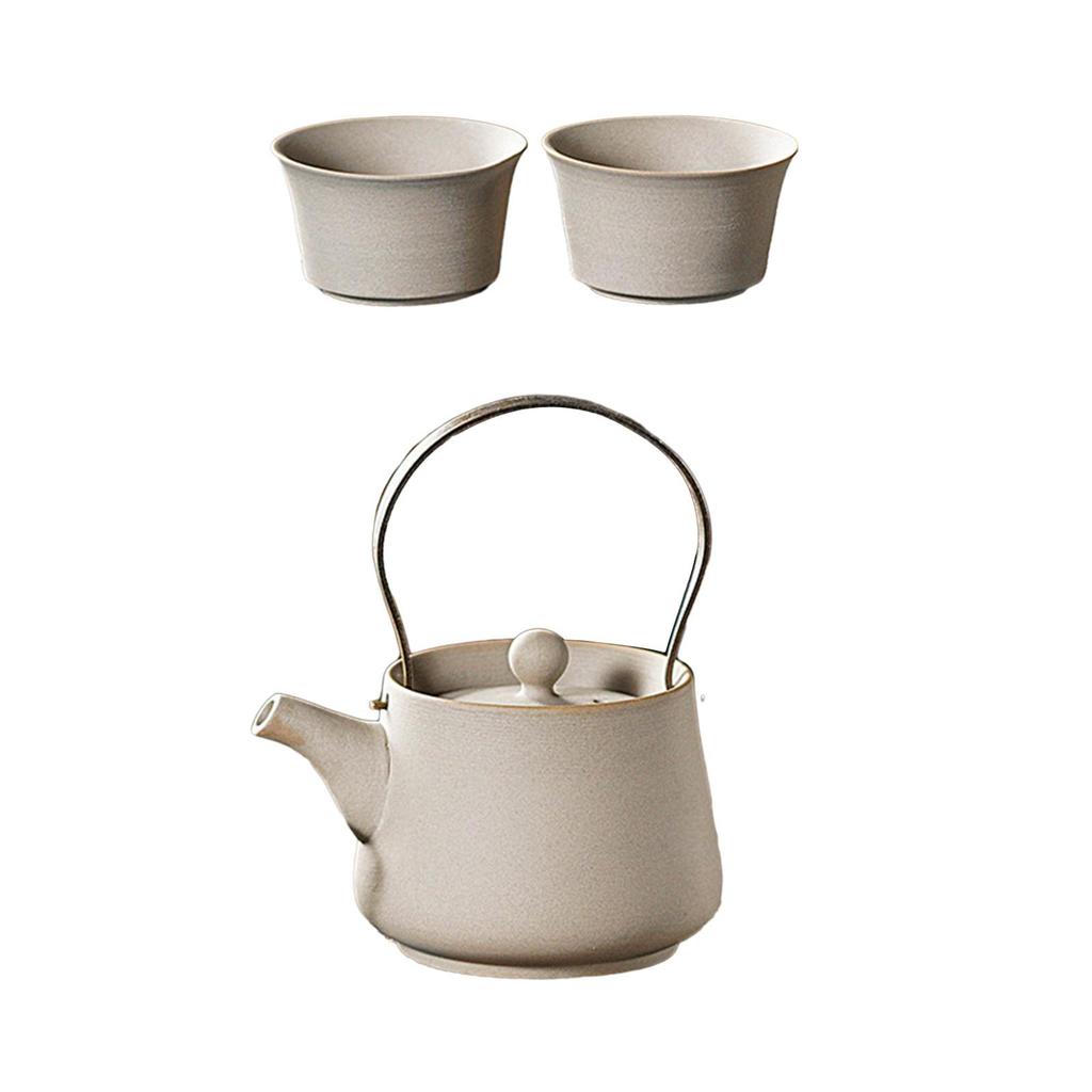 Chinese Ceramic Teapot with Lid 200ml Capacity with Tea Strainer Tea Infuser for Home Outdoor Kitchen Restaurant Camping
