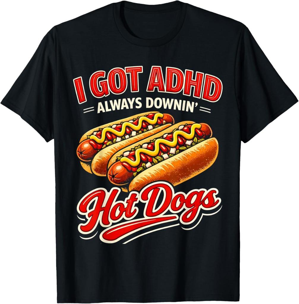 Always Downing Hot Dogs Vintage Humor Foodie Joke Design T-T-Shirt