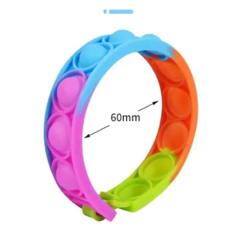 Silicone Pop It Fidget Bubble Bracelet Push Bubbles Stress Relieve Fidget Toy Relieve Fatigue Depression Relax Pop Gift For Kids