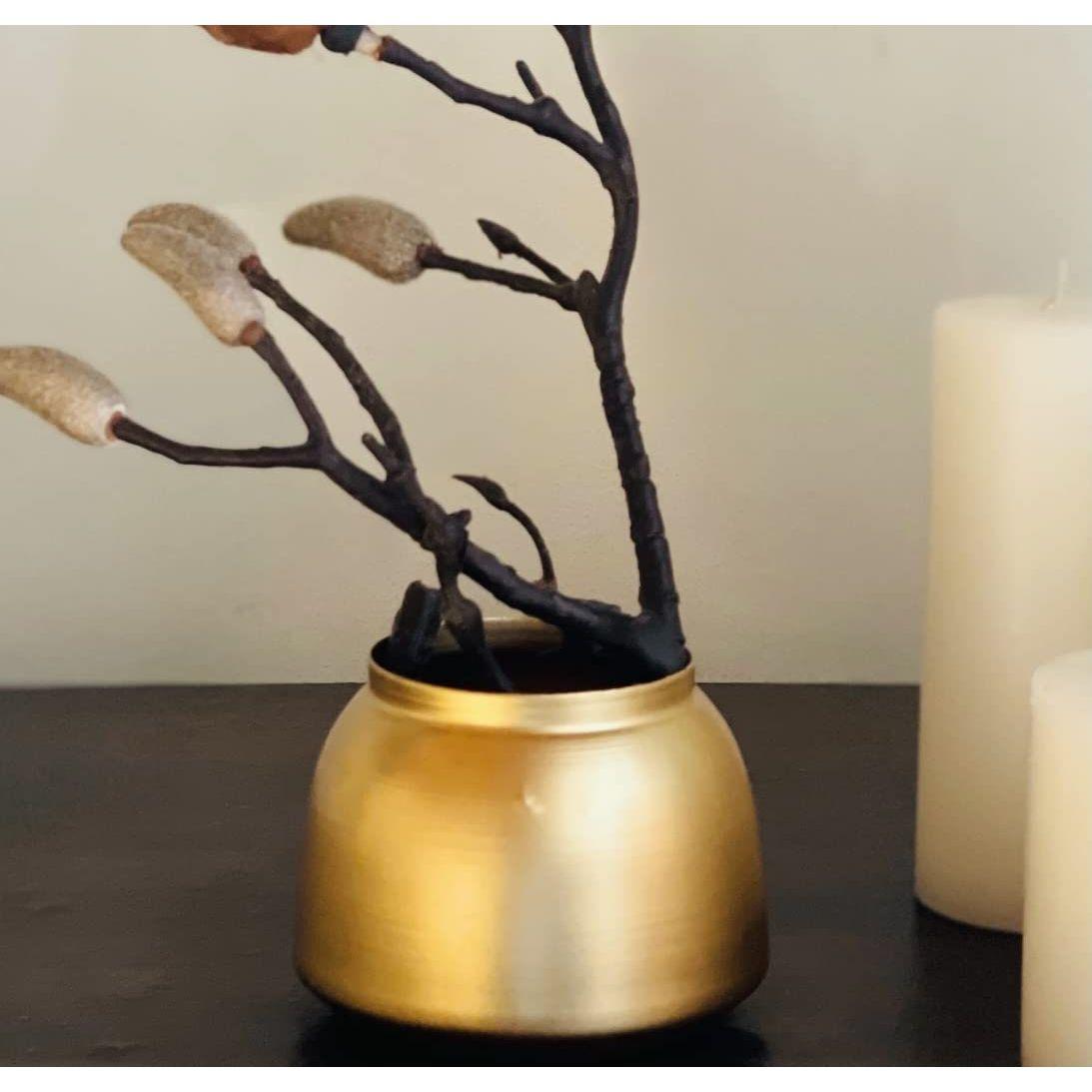 

Metal Flower vase for Home Decor and Living Room Vintage Antique Decor for Home décor (10 x 10 x 9 cm)