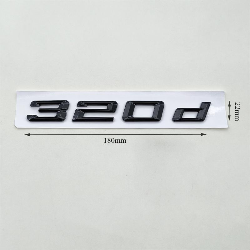 3D ABS Chrome Black Car Letters Logo 320d Sticker Rear Trunk Badge Emblem Decals For BMW 320d 330d E90 F30 G20 Accessories