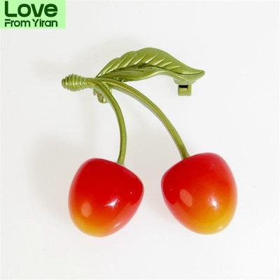 Simple Brooch Temperament Elegant Cherry Plant Bouquet Pin Women 'S Accessories Silk Scarf Buckle