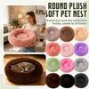 Lit rond en peluche pour animal de compagnie, Tapis chaud pour animal de compagnie, Lit pour animal de compagnie doux et non-, Convient aux animaux de petite à moyenne taille.