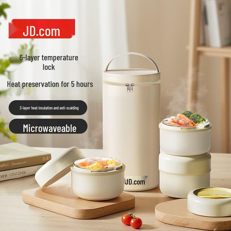 Jingdong Insulated High Borosilicate Glass Lunch Box Set