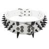 Dog Puppy Faux Leather Rivet Spiked Anti-bite Collar Necklace Pet Neck Band