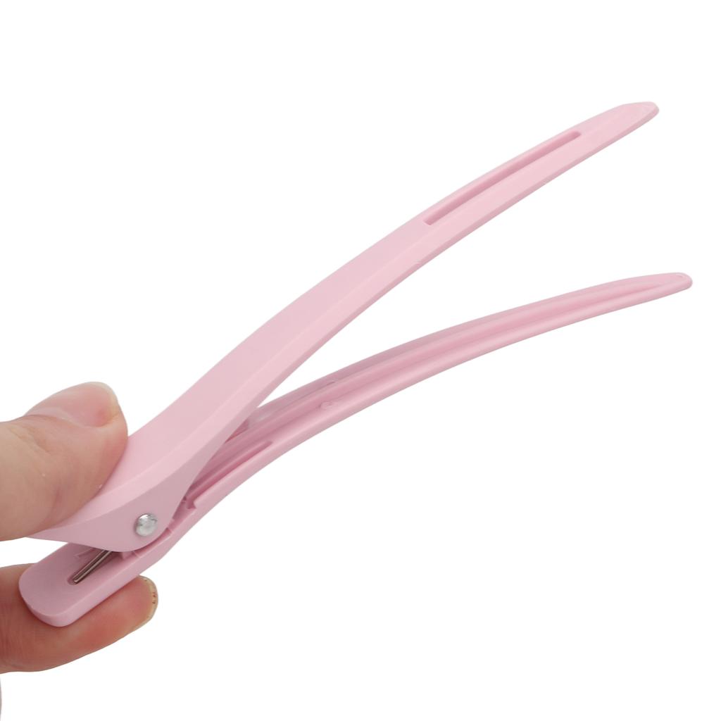 12Pcs Styling Hair Clips Slip Free Pink Duck Bill Clips for Flat Ironing Coloring Blow Drying