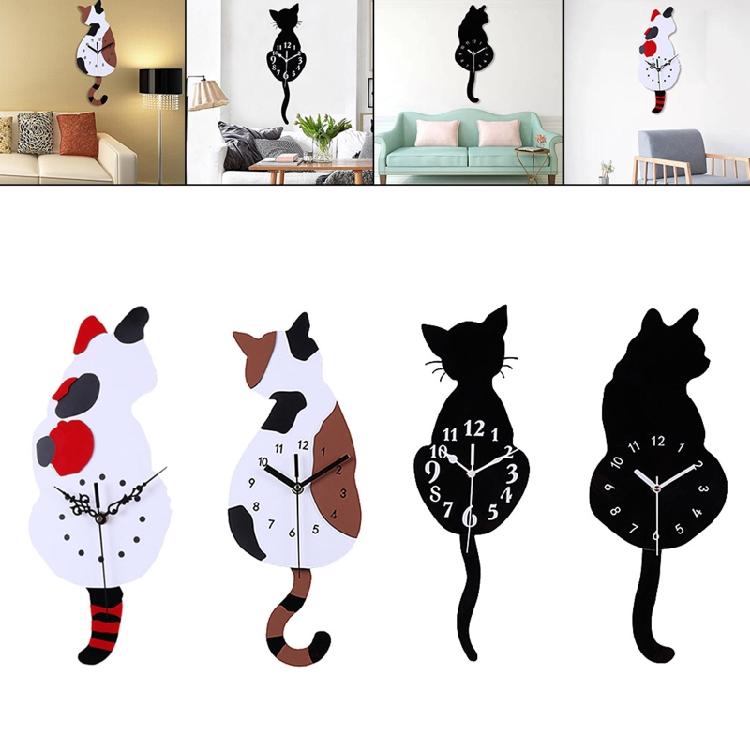 3D Motion for Cat Wall Clock Acrylic Easy to Read for Indoor Hotel Home Cafe Dec
