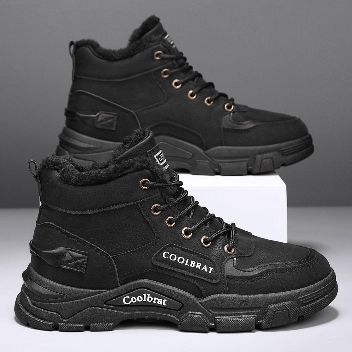 

Мужские модные хлопковые ботинки Теплые Износостойкие Удобные Простые 39 чёрный