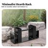 Carbon Steel Firewood Rack Sturdy Fireplace Log Holder Sleek for Patio