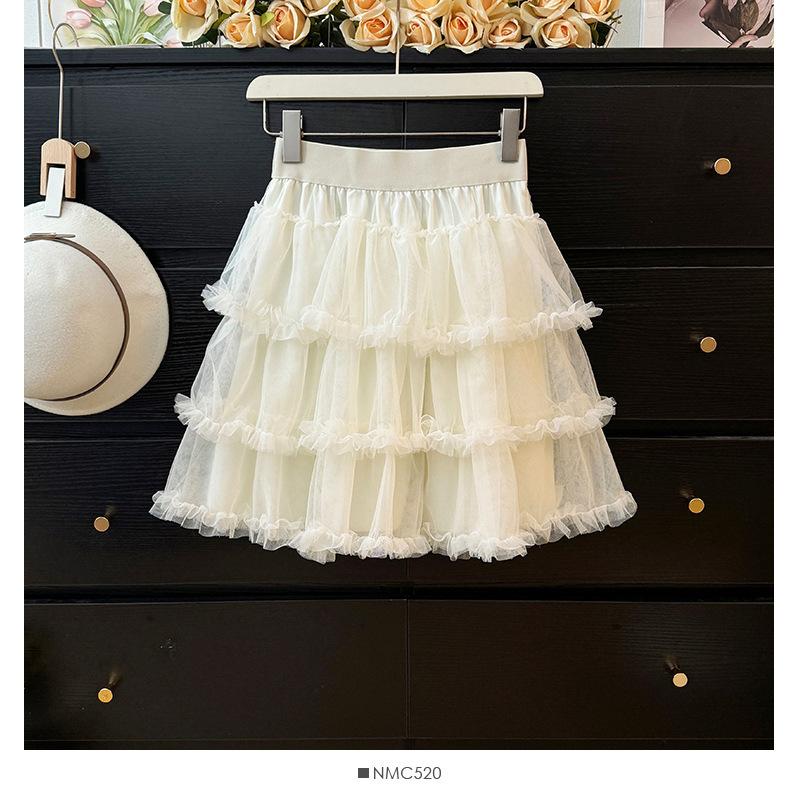 

Пышная юбка-торт с французским грибком, женская, осень 2025, новая, с высокой талией, тонкая плиссированная юбка-штрих one size fits all