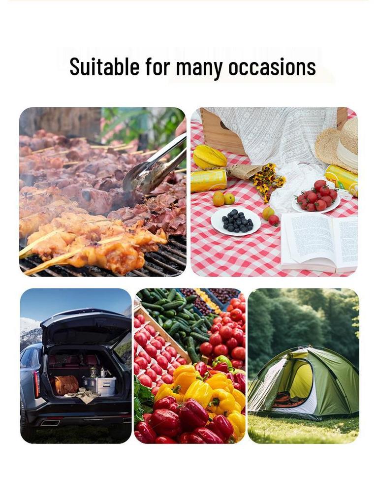 Katlanabilir Dış Mekan Yalıtımlı Piknik Sepeti - Tazeliği Koruyan Alüminyum Saplı Su Geçirmez Oxford Kumaş