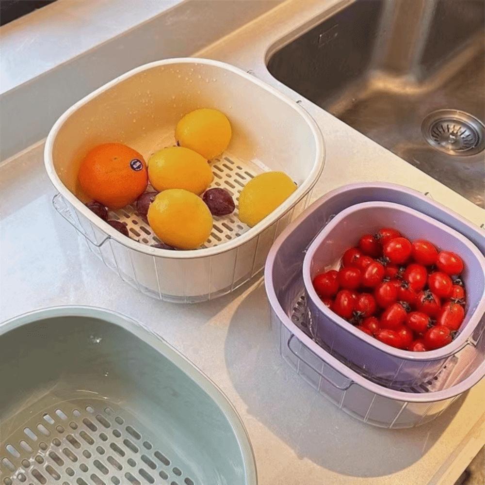 Plastic Draining Basket 3 Size Dishwasher Safe Basket Kitchen Dishwashing Basket Fruit Storage