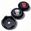 4pcs Skull Logo Emblem Car Wheel Center Caps 66MM Clips 62MM Rim Hubcaps Dust Cover Hub Wheels Cap Replacement Car Accessories