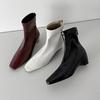 Autumn and winter new square head thick medium heel short boots fashionable and simple rear zipper fashion short boots women's boots