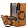 Business Rotating Stand Leather Magnetic Phone Case for Samsung Galaxy S26 S25 Edge S24 Ultra FE S22 S23 Plus Protector Cover