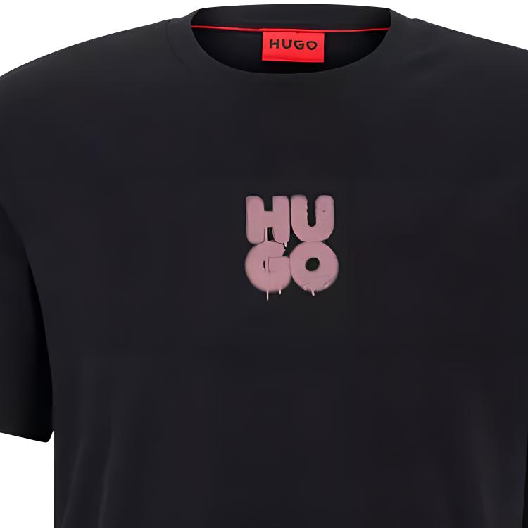 HUGO BOSS T-Shirts Men's Black Crew Neck Moderate 50488904-001