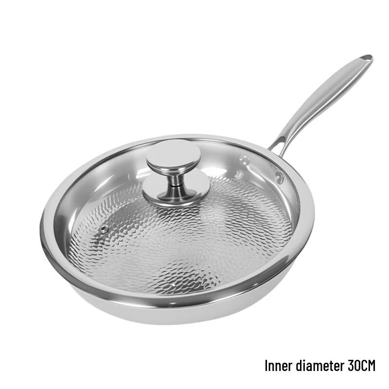 Handon 304 Stainless Steel Hammered Honeycomb Frying Pan