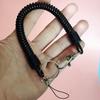 19cm Schwarzes PU Einziehbares Feder-Lanyard Schlüsselanhänger Anti-Verlust Handy-Anhänger Seil