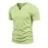 Men Casual Summer Loose V Neck Short Sleeve Solid T Shirt