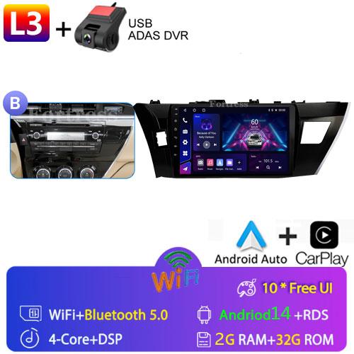 Android 14 2 Din Car Radio for Toyota Corolla Ralink 2014-2016 Multimedia Video Player Navigation MP5 Stereo Carplay Head Unit