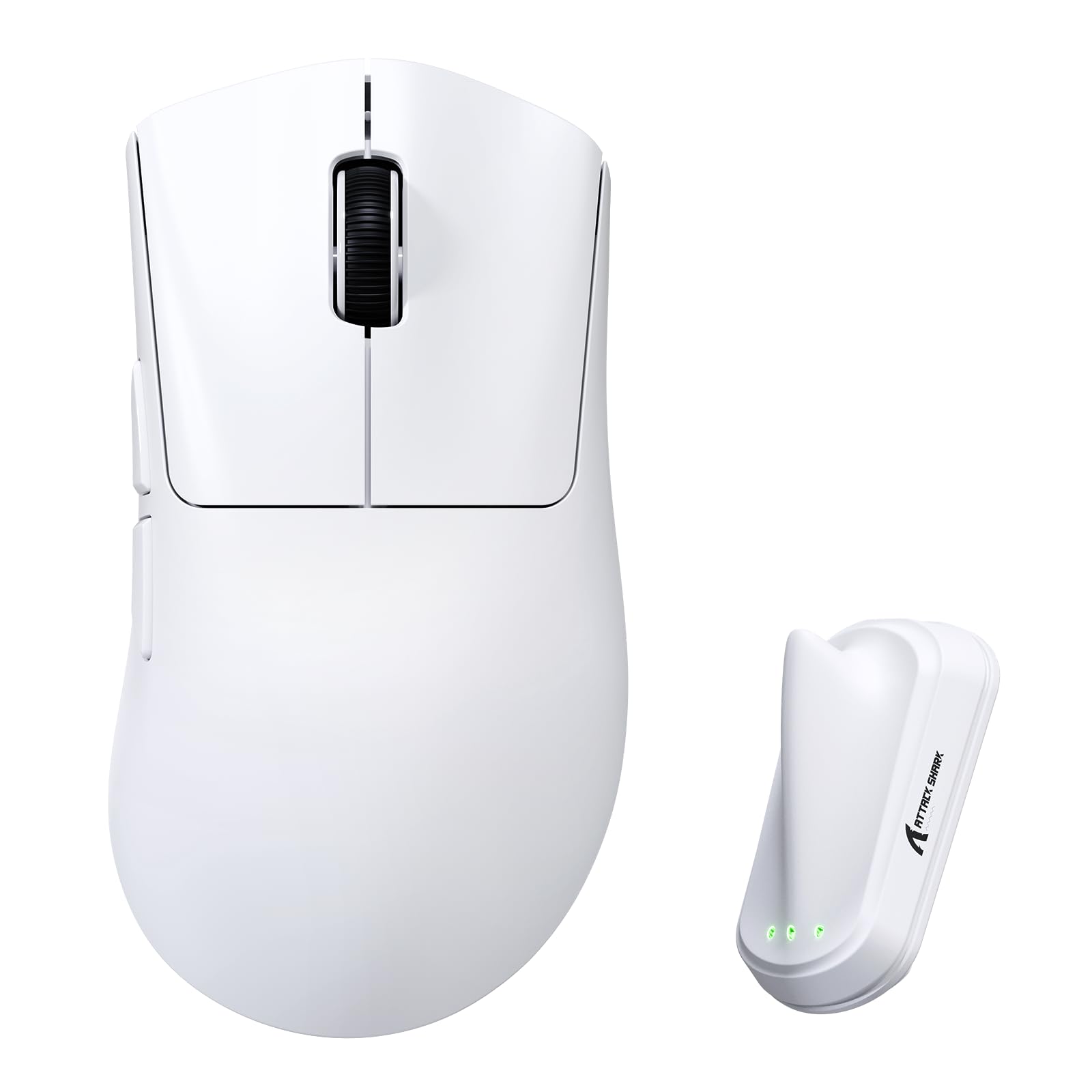 

ATTACK SHARK V8 Gaming Nordic 54L15 Wired and Wireless 8K Polling PAW3950MAX 42000 Lightweight Low 8K 500mAh Long Battery Cloud Driver RGB Lighting білий