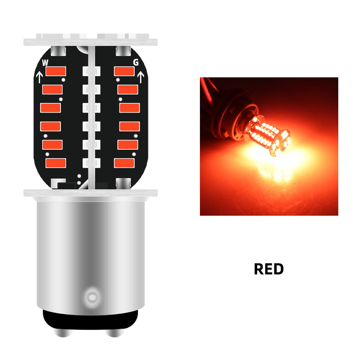 

2PCS 1157 BAY15D LED Motorcycle Light Bulb Strobe Brake Light 3014 64SMD Car Warning Lamp Reverse Stoplight Taillights красный