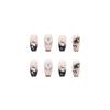 Mysterious Short Ballet Wearing Nail Diamond Black Love Smudging Fake Nail Manicure Patch Finished Nail Piece