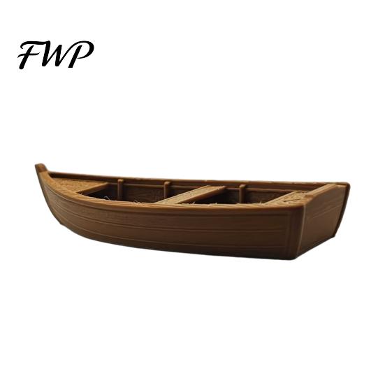 Retro Fishing Boat Model 3D Printed Vintage Wooden Rustic Old Ship Figurine Miniature Maritime Decoration for Display Shelf Nautical Decor Fisherman
