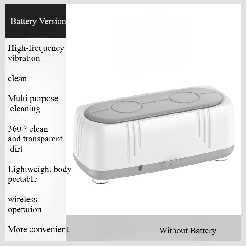 

Бездротова ультразвукова мийка для ювелірних виробів та окулярів з потужною здатністю очищення на 360 градусів without Battery білий