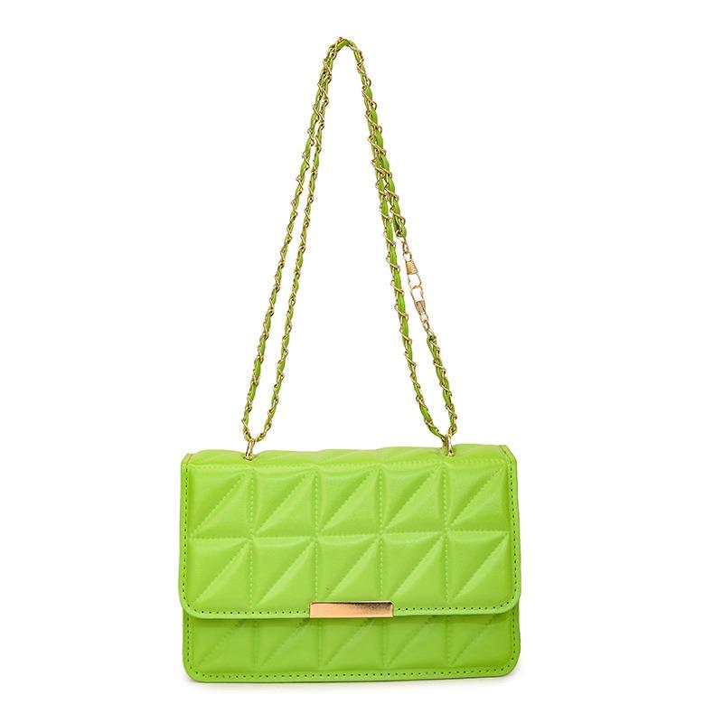 Temperament Simple Solid Color Shoulder Messenger Bag Chain Bag Spring and Summer New Small Square Bag Niche High Sense