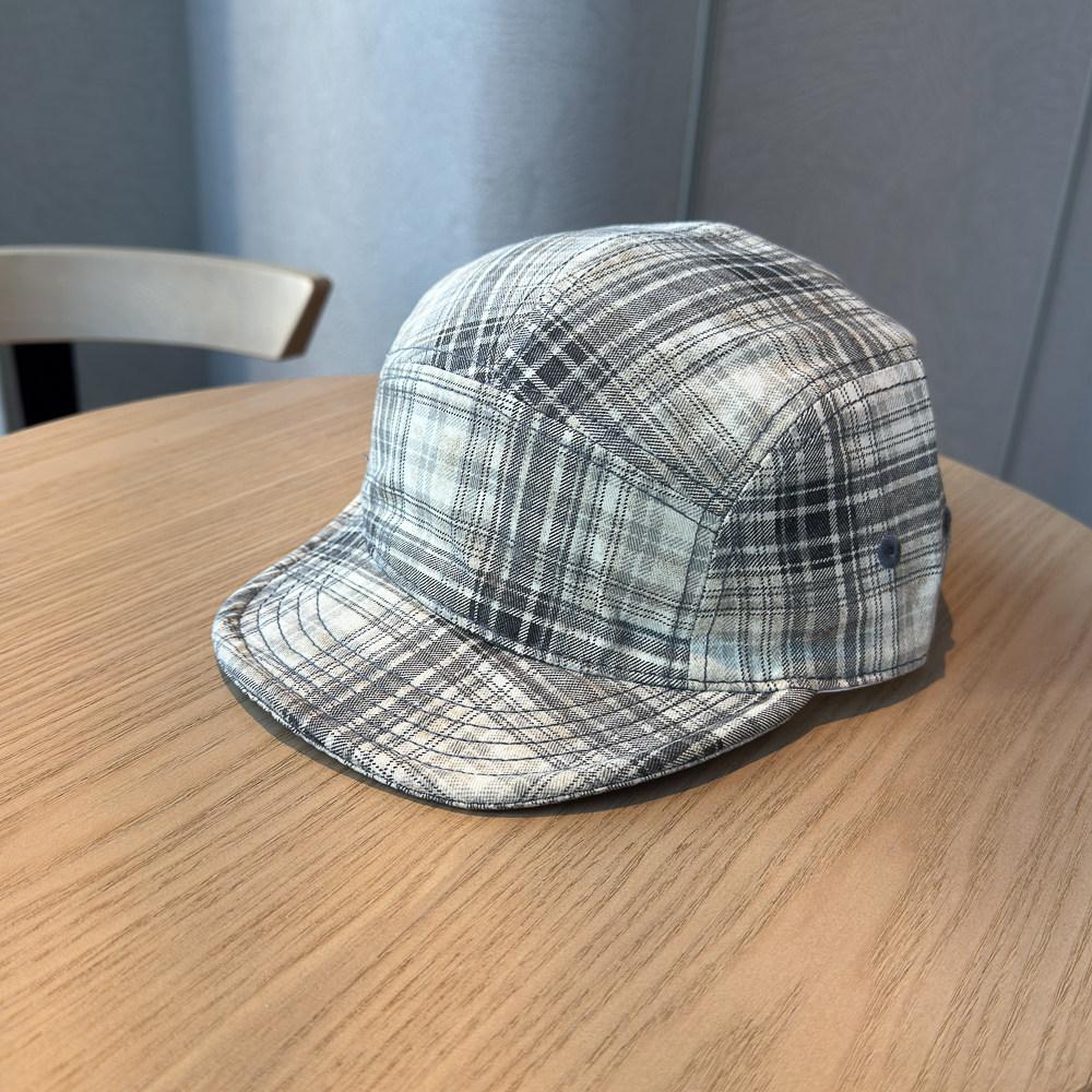 Early Spring Retro Plaid Short Brim Cap Men's and Women's Fashion Casual Thin Versatile Sunshade Five-piece Baseball Cap