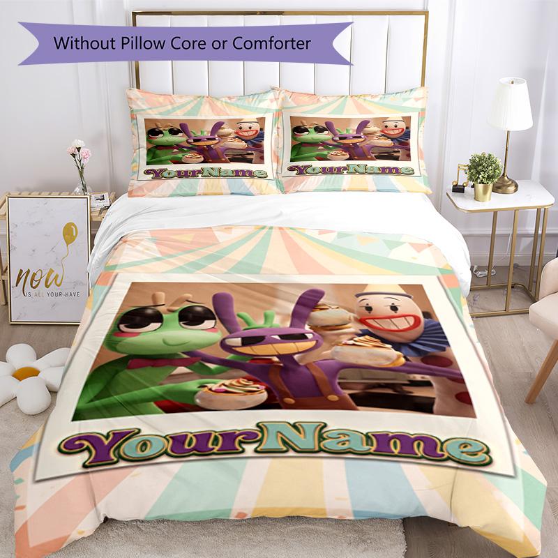 Circo Digitale Personalizza il tuo nome Set Biancheria da Letto Copripiumino Traspirante con Federe Decorazione per la Casa Regalo di Compleanno