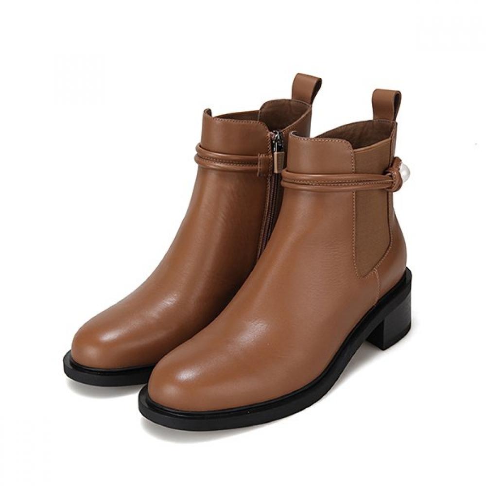Barbara Leather Jewelry Pearl 5cm Ankle Boots Bbg863be 250mm