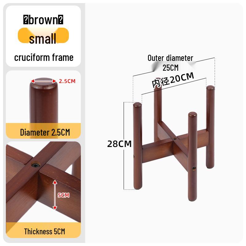 Cross-Shaped Floor Flower Stand - Succulent & Bonsai Display Rack for Living Room or Balcony