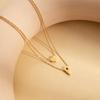 European & American Titanium Steel Letter Necklace for Women - High-End Luxury Clavicle Chain, Colorfast Stainless Steel Jewelry