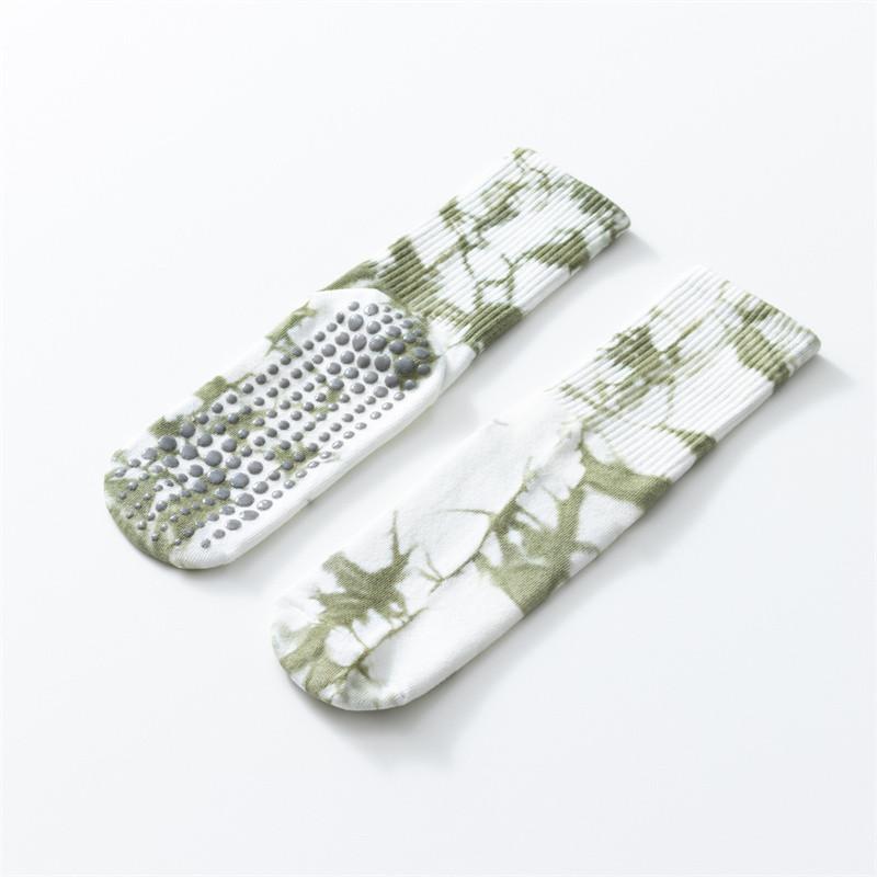 Neue Herbst- und Winterserie mit Batik-Ahornblatt-Motiv, Yoga-Socken, Verdickt, Anti-Rutsch, Fitness-Boden-Socken