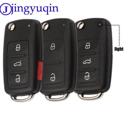 Jingyuqin Folding Remote Car Shell Flip Key Case Fob For New VW Volkswagen Transporter Polo GOLF 2 Buttons With Blade