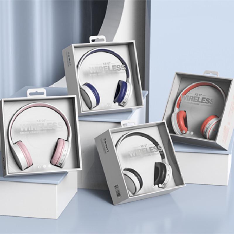 KE-07 Dual-Sided Stereo Foldable Wireless Bluetooth 5.3 Over-Ear Headphones