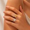 European Heart-Shaped Titanium Steel Open Ring for Women - Simple, Fashionable Korean Style - Stainless Steel
