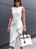 Abiti da Donna Eleganti Monocolore con Scollo a Barca Spacco Formali da Festa Bodycon Elegante