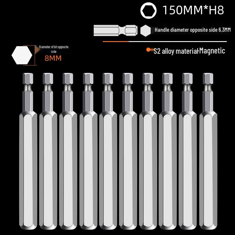 Hexagonal High Hardness S2 Bit Set for Pneumatic & Electric Screwdrivers