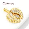18K Real Gold Plated Charms For Jewelry Necklace Accessories Brass With Zircon Heart Pendants DIY Jewelry Making Supplies