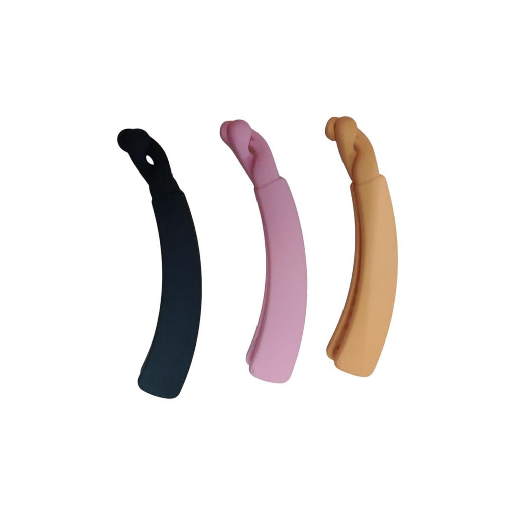 @ Plastic Matt Banana Hair Clips For Women Multicolor 3 Pcs F443 Zr-2429-60%Off