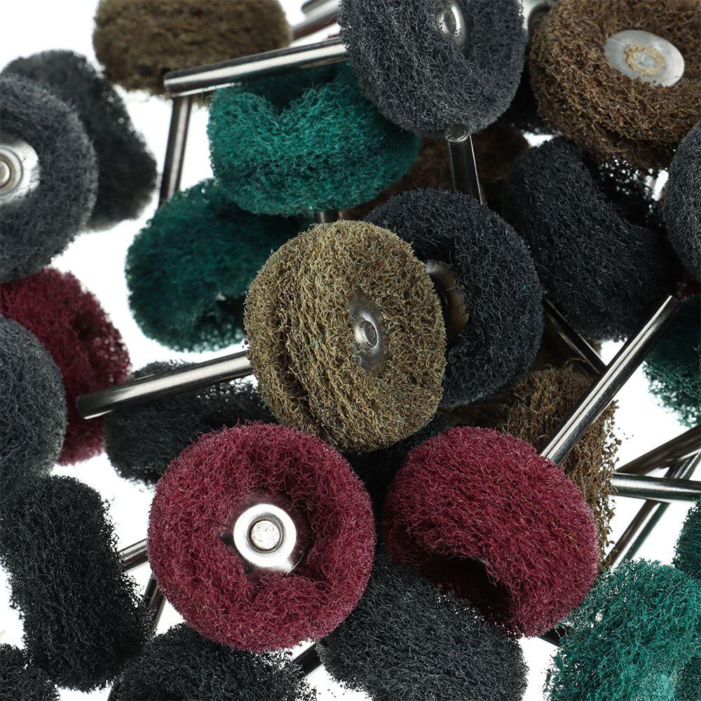 10pcs Burnish Sanding Accessories Drill Abrasive Brush Nylon Buffing with 3mm Shank Polishing Wheel