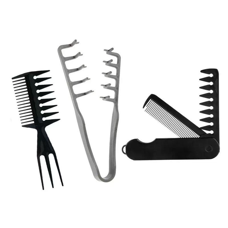 Men's Pompadour Fishbone Styling Comb – Plastic Hairdressing & Drawing Comb for Pomade.