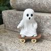 Skateboard Ghost Halloween Ghost Statues Handicraft Model Resin Skateboard Ghost Figurines Collectible Statue