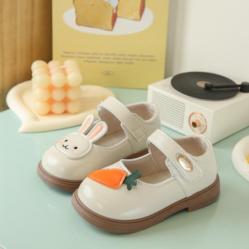 

Spring Girl Rabbit Princess Shoes Soft Sole Non Slip Casual Cute Toddler Leather Flats size 20