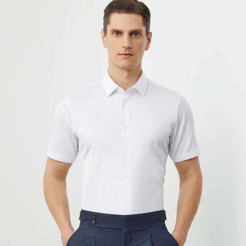 Fengmao Men's Non-Iron Cotton Short-Sleeve Business Shirt