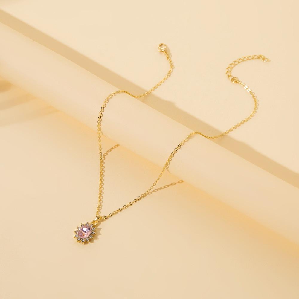 Alloy Geometric Trendy Necklace With Sparkling Rhinestones For Women Fashionable